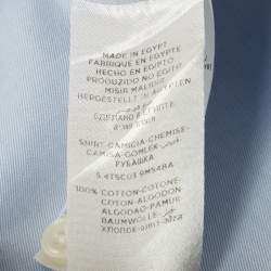 Ermenegildo Zegna Blue Cotton Full Sleeve Shirt L