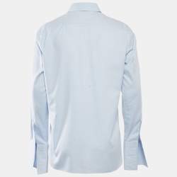 Ermenegildo Zegna Blue Cotton Full Sleeve Shirt L