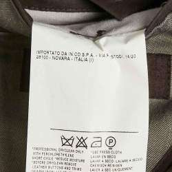 Pre Owned Ermenegildo Zegna Grey Patterned Linen Blend Suit L