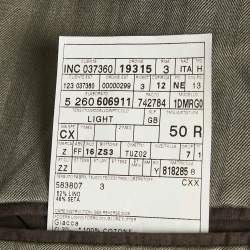 Pre Owned Ermenegildo Zegna Grey Patterned Linen Blend Suit L