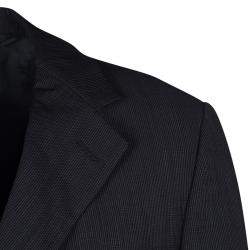 Pre Owned بليزر ايرمنيجيلدو زينيا منقوش صوف كحلي ناعم M