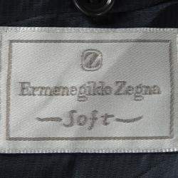 Pre Owned بليزر ايرمنيجيلدو زينيا منقوش صوف كحلي ناعم M