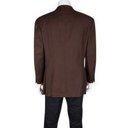 Pre Owned Ermenegildo Zegna By Mientus Brown Wool Cashmere Double Breasted Blazer L