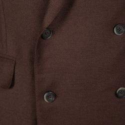 Pre Owned Ermenegildo Zegna By Mientus Brown Wool Cashmere Double Breasted Blazer L