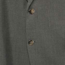 Pre Owned Ermenegildo Zegna Grey Wool Single Breasted Blazer XL