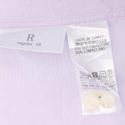 Pre Owned Ermenegildo Zegna Lilac Linen Blend Long Sleeve Shirt S
