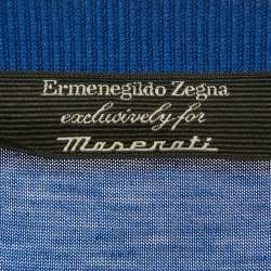 Pre Owned تي شيرت إيرمينجيلدو زينيا إكس مازيراتي مطبوع قطني أزرق XXL