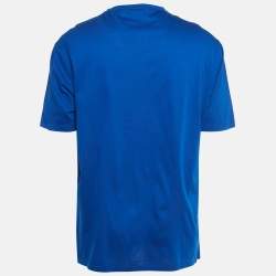 Pre Owned تي شيرت إيرمينجيلدو زينيا إكس مازيراتي مطبوع قطني أزرق XXL