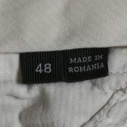 Pre Owned Ermenegildo Zegna Off White Cotton Linen Blend Formal Trousers M