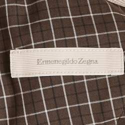 Pre Owned Ermenegildo Zegna Brown Gabardine Cotton Trousers M