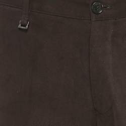 Pre Owned Ermenegildo Zegna Brown Gabardine Cotton Trousers M
