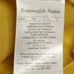 Pre Owned Ermenegildo Zegna Yellow Wool Jersey Polo T-Shirt XL