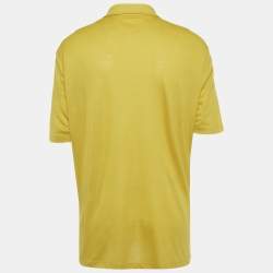 Pre Owned Ermenegildo Zegna Yellow Wool Jersey Polo T-Shirt XL