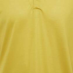 Pre Owned Ermenegildo Zegna Yellow Wool Jersey Polo T-Shirt XL
