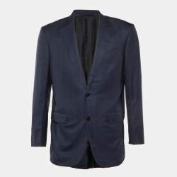Pre Owned Ermenegildo Zegna Navy Blue Wool 15 MILMIL 15 Tailored Blazer L