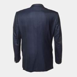 Pre Owned Ermenegildo Zegna Navy Blue Wool 15 MILMIL 15 Tailored Blazer L