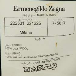 Pre Owned Ermenegildo Zegna Grey/Brown Wool Trofeo Tailored Suit L