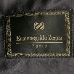 Pre Owned Ermenegildo Zegna Black /Grey Houndstooth Wool Blend Single Breasted Blazer M 