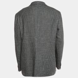 Pre Owned Ermenegildo Zegna Grey Patterned Wool Blend Single Breasted Blazer XXXL