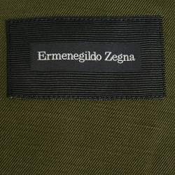Pre Owned Ermenegildo Zegna Olive Green Silk Blend Single Breasted Blazer XXL