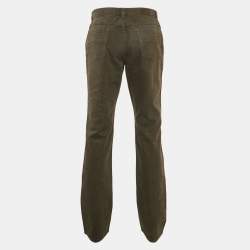 مملوكة مسبقًا بنطلون جينز إيرمنجيلدو زينيا دينم بني بقصة عادية مقاس خصر 32 إنش متوسط