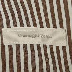 مملوكة مسبقًا بنطلون جينز إيرمنجيلدو زينيا دينم بني بقصة عادية مقاس خصر 32 إنش متوسط