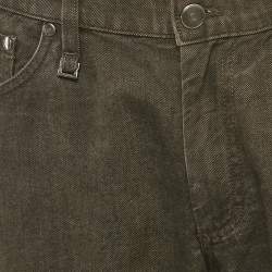 مملوكة مسبقًا بنطلون جينز إيرمنجيلدو زينيا دينم بني بقصة عادية مقاس خصر 32 إنش متوسط