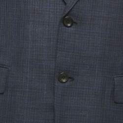 Pre Owned بليزر إيرمينجيلدو زينيا مزيج كتان أزرق كحلي مقاس كبير جدًا (اكسترا لارج)