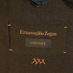 Pre Owned بليزر إيرمينجيلدو زينيا مزيج كتان أزرق كحلي مقاس كبير جدًا (اكسترا لارج)