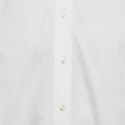 Pre Owned Ermenegildo Zegna White Checks Cotton Long Sleeve Shirt M