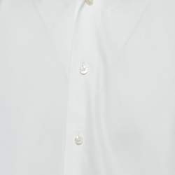 Pre Owned Ermenegildo Zegna White Cotton Trofeo Shirt L