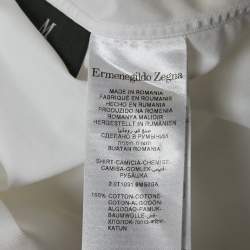 Pre Owned Ermenegildo Zegna White Cotton Trofeo Shirt L