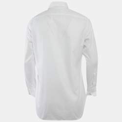 Pre Owned Ermenegildo Zegna White Cotton Tailored Fit Shirt M