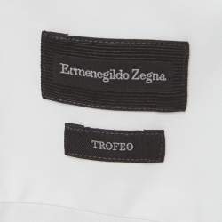 Pre Owned Ermenegildo Zegna White Cotton Tailored Fit Shirt M