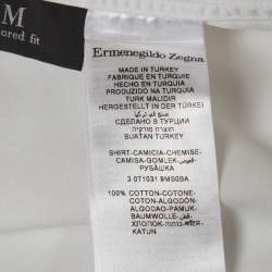 Pre Owned Ermenegildo Zegna White Cotton Tailored Fit Shirt M
