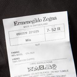 Ermenegildo Zegna Brown Self Striped Micronsphere Wool Custom Made Blazer XL