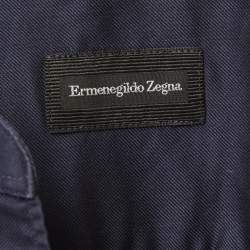 Pre Owned قميص إيرمنجلدو زينيا قطن أبيض مربعات بأكمام طويلة مقاس متوسط - ميديم