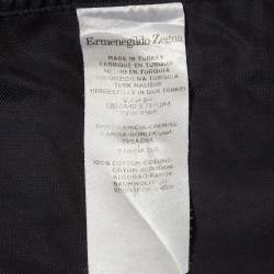 Pre Owned قميص إيرمنجلدو زينيا قطن أبيض مربعات بأكمام طويلة مقاس متوسط - ميديم