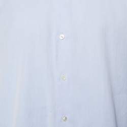 Pre Owned Ermenegildo Zegna Blue Cotton Tailored Fit Shirt M