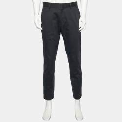 Pre Owned Ermenegildo Zegna Black Gabardine Formal Trousers L