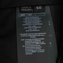 Pre Owned Ermenegildo Zegna Black Gabardine Formal Trousers L