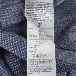 Pre Owned Ermenegildo Zegna Blue Patterned Cotton Knit Polo T-Shirt XXL