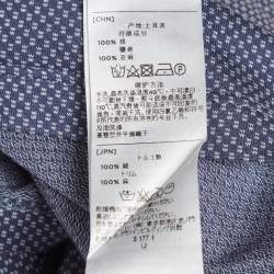 Pre Owned Ermenegildo Zegna Blue Patterned Cotton Knit Polo T-Shirt XXL