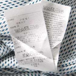 Pre Owned قميص ايرمنيجيلدو زينيا كوتور أكمام طويلة قطن نمط أبيص وأزرق XL