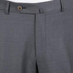 Pre Owned Ermenegildo Zegna Trofeo Grey Wool Slim Fit Trousers L
