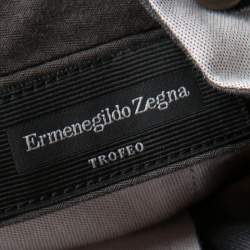 Pre Owned Ermenegildo Zegna Trofeo Grey Wool Slim Fit Trousers L