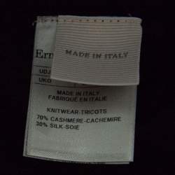 Pre Owned Ermenegildo Zegna Black Cashseta Light  Ribbed Trim Collared Sweater XXL