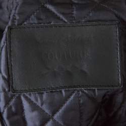 Pre Owned Ermenegildo Zegna Couture Grey Mink Fur Collar Detail Over Coat XXXL