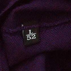 مملوكة مسبقًا Ermenegildo Zegna Purple Cashseta Light Ribbed Trim V-Neck Sweater L