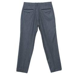 Pre Owned Ermenegildo Zegna Grey Wool Slim Fit Trousers M